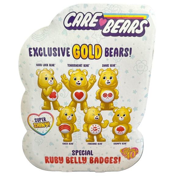 New Care Bears Gold & Ruby Edition Special Collector Set ~ 6 Super Shiny Bears - Picture 2 of 4